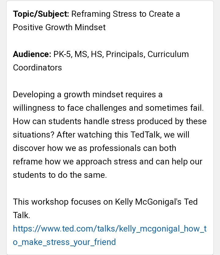 Erika_Vickers_'s tweet photo. Learning to reconceptualize stress, so it can be used for positive impact #AASSA18 https://t.co/Fcr0aUMYb5