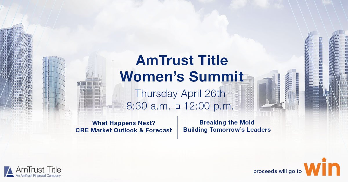 Join us at the Graduate Center of CUNY Recital Hall on Thursday, April 26th for the AmTrust Title Women's Summit where we'll discuss the upcoming changes to the CRE market and building the future leaders of our industry.

Early bird registration: ow.ly/sfIl30j7JZP