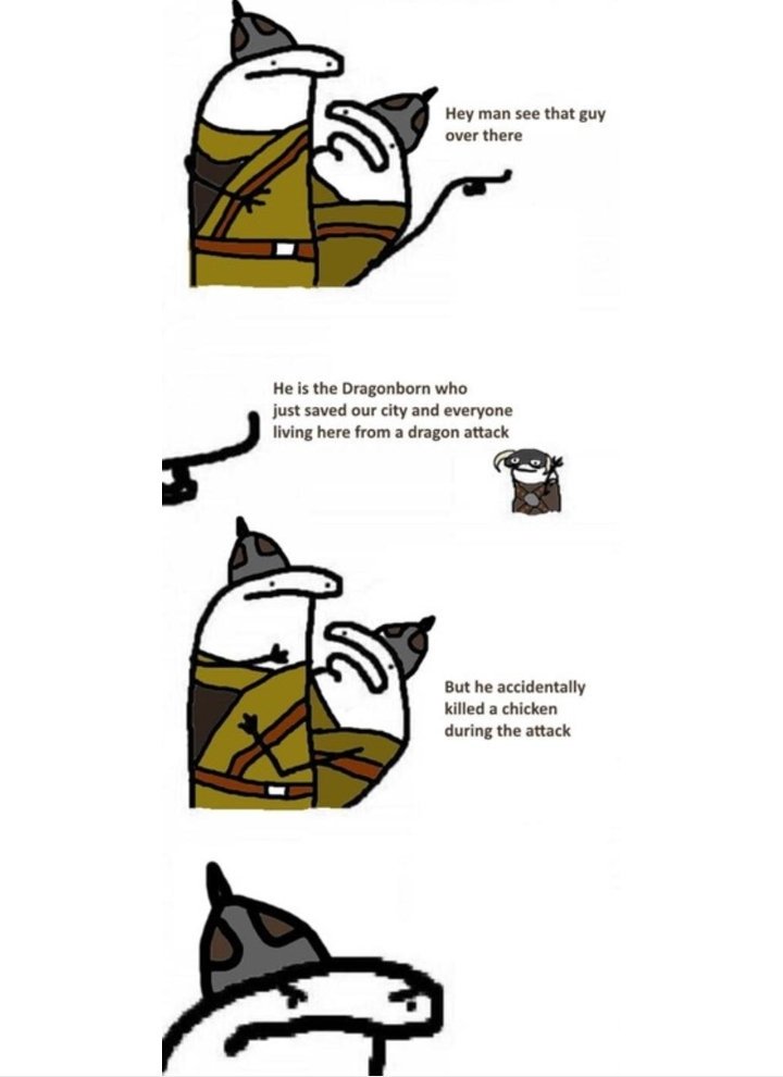 tweetin_ghost's tweet photo. Skyrim in two nuttshells https://t.co/phmALZw12W