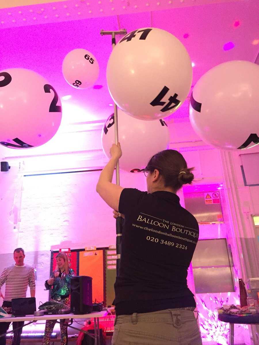 FoAmbler's tweet photo. 🎤🎶💃here we go @MusicalBingoUK @ItsUnknownUK all for @AmblerSchool - thanks to @londonballoon #pta #fundraising https://t.co/BJBm1eg9h6