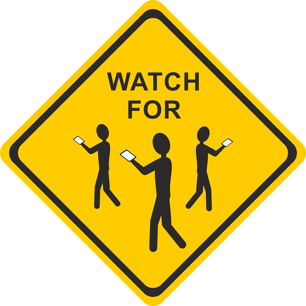 SafetyServMB's tweet photo. Funny, but true! Always watch out for distracted pedestrians. https://t.co/GID6FuFTG4
