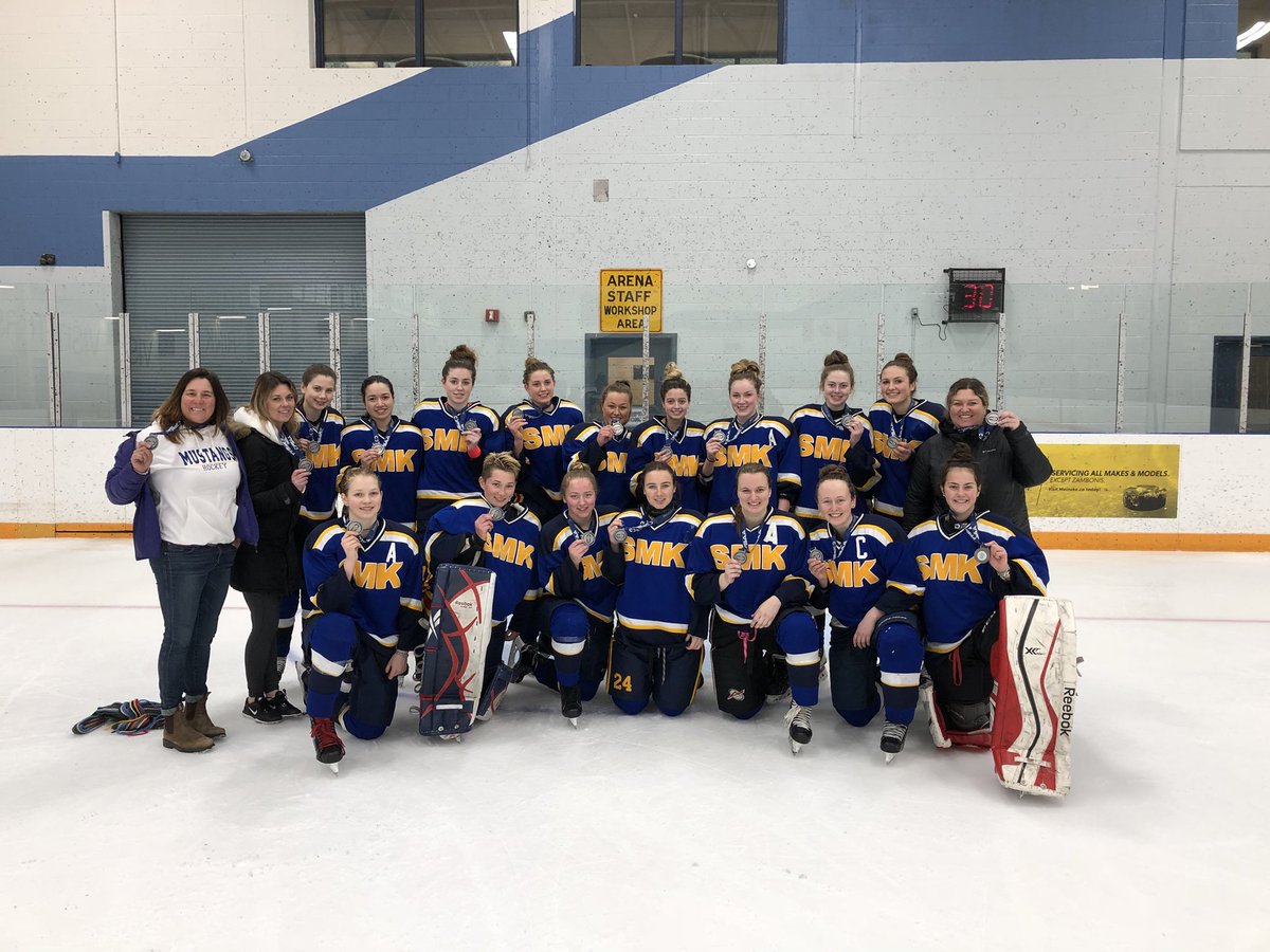 smkmustangs's tweet photo. OFSAA Silver Medalists !!! What an amazing accomplishment for the St. Max varsity girls hockey team!!! You girls represented the Mustangs so well this week, you should be extremely proud of yourselves! 🙌🏒🥈💙💛 #ofsaa #GoMustangs #StangGang #silver @ycdsb https://t.co/eGyd3b3L7s