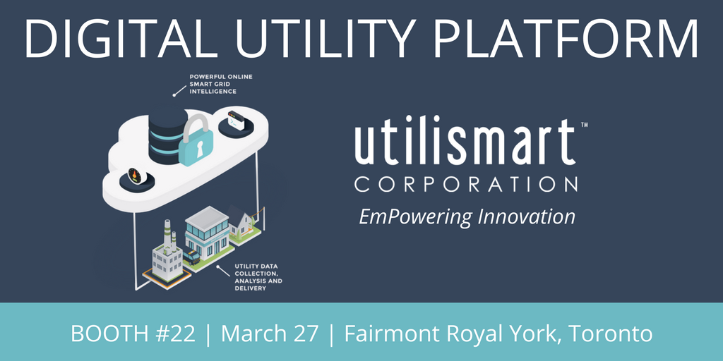 Utilismart's tweet photo. Heading to @EDA_ONT ENERCOM 2018? Our team is excited to be returning to this great event in Toronto - be sure to visit us at Booth #22 to learn about the Digital Utility Platform #ENERCOM 2018 #digitalutilityplatform #energy #smartmeters https://t.co/jTvBq05RFv