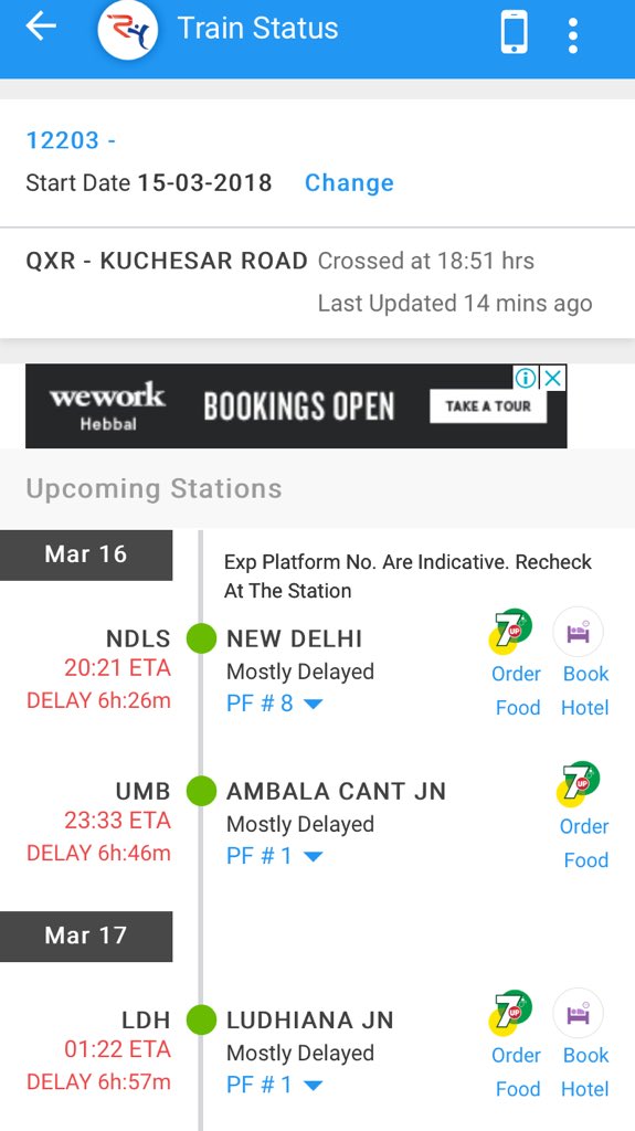 dch4alok's tweet image. Yes sir you are correct #Factsdontlie 

This train is running 7hours late that is also a fact! Please investigate n first address the issue of #TrainDelay
What has your Govt done to resolve issues of #TrainRunningStatus @RailMinIndia