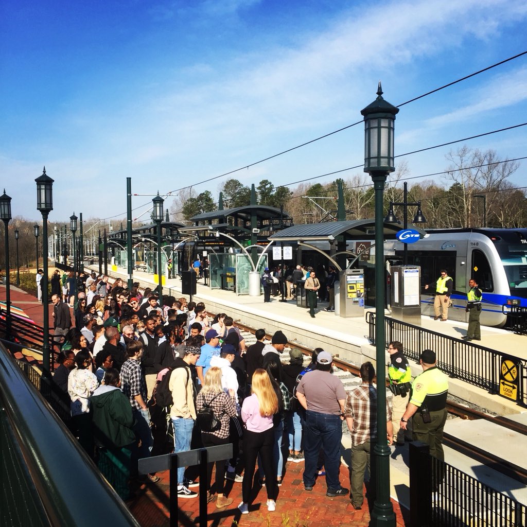 Safe to say the light rail is a hit. #UNCC #UNCC2CLT