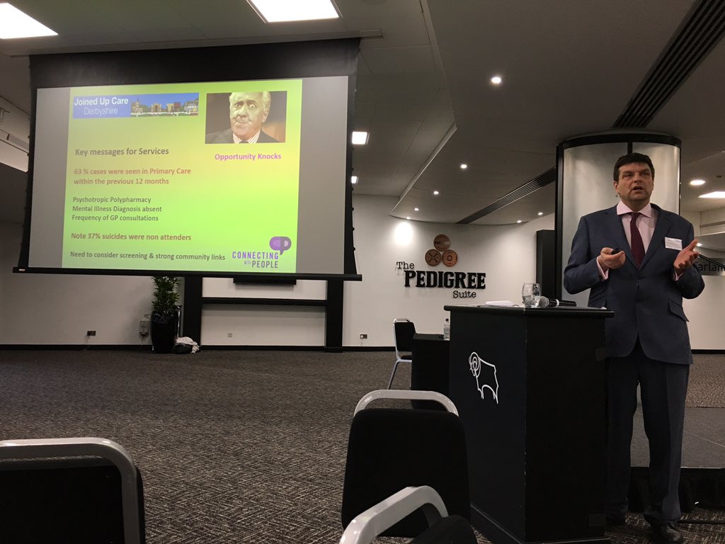 SASHBristol's tweet photo. 63% of #suicide cases are seen in primary care within the preceding 12 months - Dr Sohrab Panday
More training for GPs to identify and help suicidal patients needed #WTSP18 https://t.co/KOOq0Rlr9u