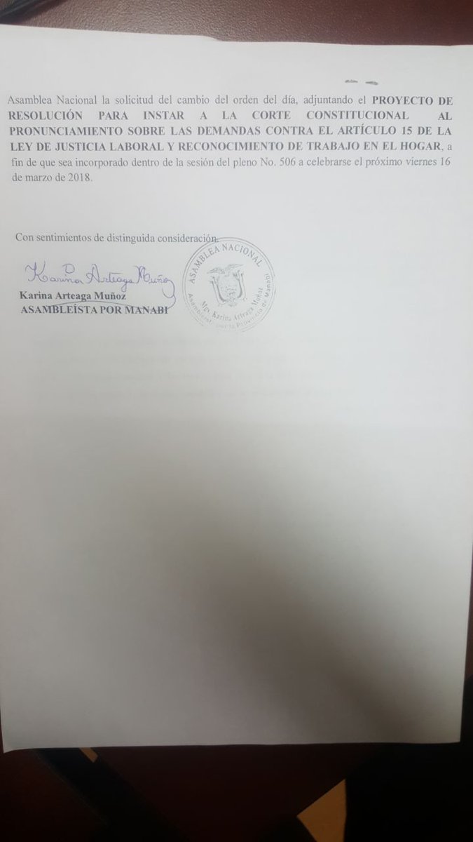 Listo el documento para que hoy la <a href="/AsambleaEcuador/">Asamblea Nacional</a> se manifieste a favor de los trabajadores privados. #YsiTePasaAti #NoAlTechoEnUtilidades @UtilidadSinTope <a href="/CorteConstEcu/">Corte Constitucional</a> @kary_arteaga <a href="/elizcabezas/">Elizabeth Cabezas G.</a> <a href="/MinTrabajoEc/">Ministerio del Trabajo Ecuador 🇪🇨</a> @raulclementelh