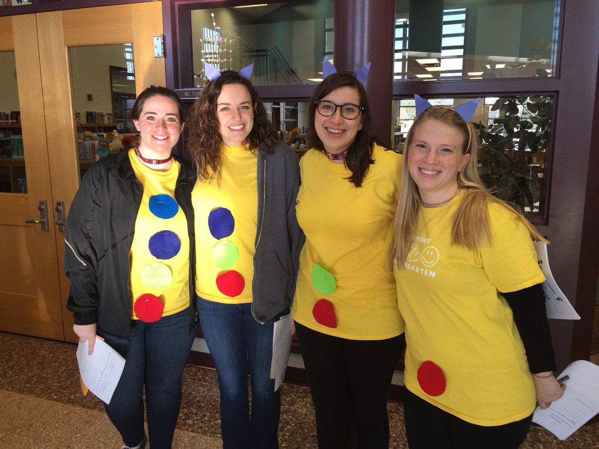 SEllisprincipal's tweet photo. Teachers celebrating book character dress up day on Friday, March 9 @EllisSoars https://t.co/aTplxklqUI