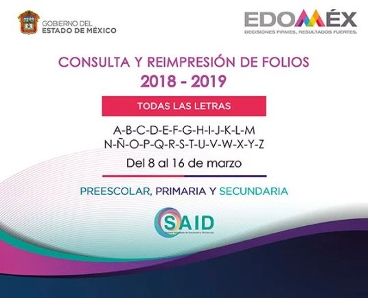 SeducEdoMex's tweet photo. #Hoy es el último día para consultar tu Folio o imprimir tu comprobante de preinscripción #SAID2018, de #Preescolar, #Primaria o #Secundaria.
Ingresa en: https://t.co/iseNDDZbnj https://t.co/Dqut7FhfXv