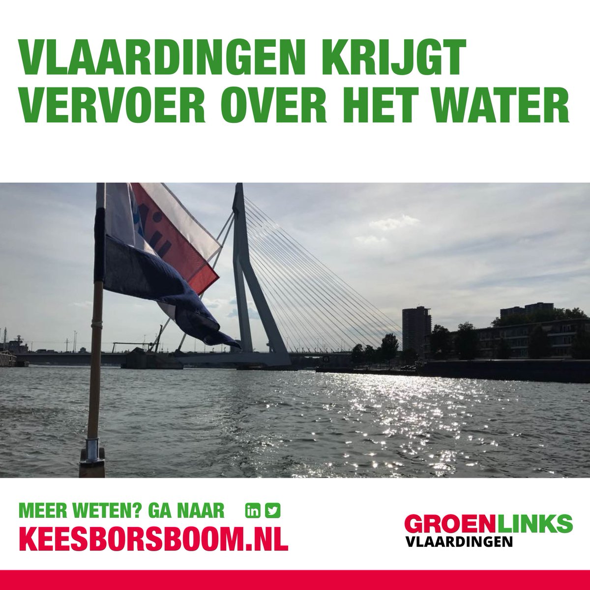 Hoe mooi zou het zijn als #Vlaardingen wordt aangesloten op het #waternet van #Rotterdam! Meer duurzaam woon-werkverkeer, meer uitwisseling van toeristen en recreanten. Lees meer: bit.ly/KBWaterVervoer #GroenLinksVlaardingen #speerpunten #KeesBorsboom #lijst10 #plaats9
