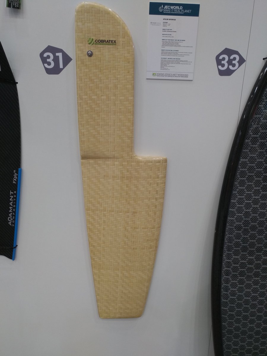 Seen at #JEC2018 : 1800 ECO #Resoltech biobased infusion resin and #cobratexsas bamboo fabric in this eco-friendly daggerboard made by #atelierinterface ! 
 
More info in this #BoatIndustry article :

boatindustry.com/article/27870/…