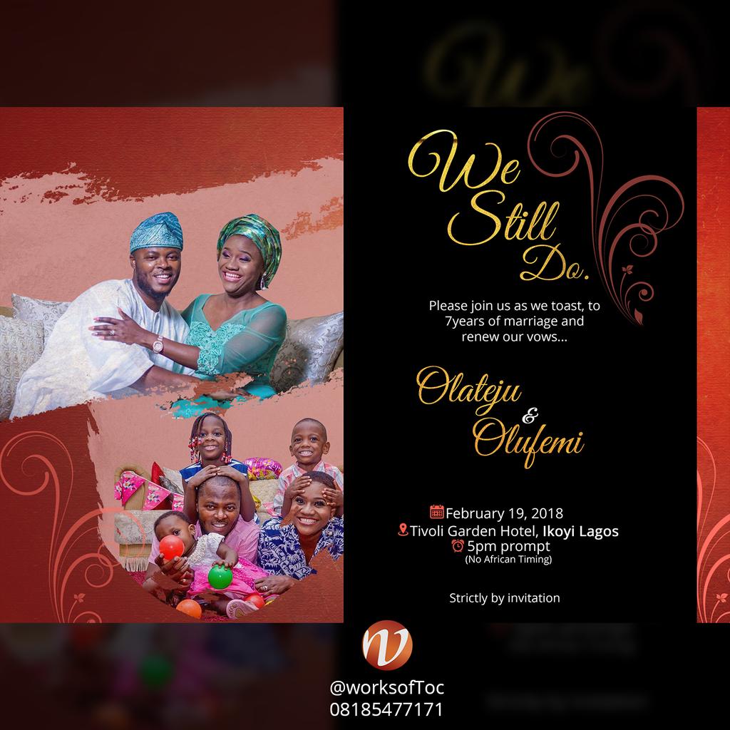 DesignsbyTOC's tweet photo. 7 years of beauty and still counting...๐
#Love #Wedding #Graphicdesigndaily #Poster #follow #Flyer #Freelancer #graphicdesign #WorksOfToC https://t.co/qVIB1mbdq3