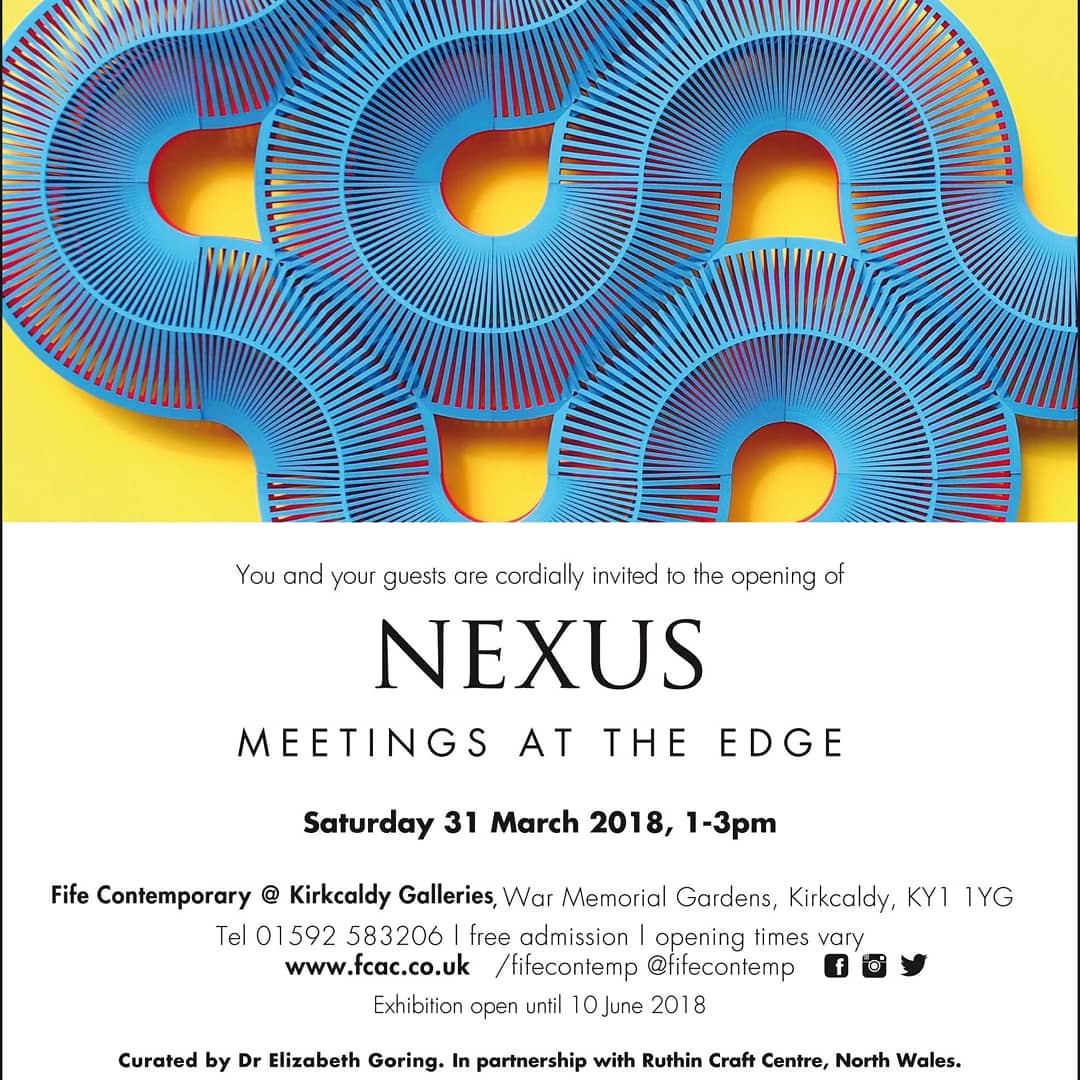 ZoeHillyard's tweet photo. Not long now...Nexus: Meetings at the Edge opens at #kirkcaldygalleries on the 31st March. Excited to be exhibiting new work in wonderful company! Curated by Dr Elizabeth Goring in collaboration with @fifecontemp @Ruthin_Crafts #ceramicpatchwork https://t.co/7VuITDIz4T