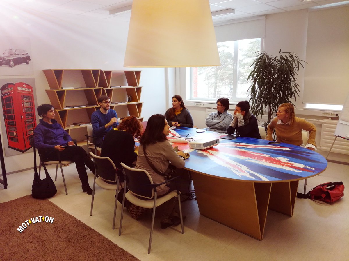 EduFuture2020's tweet photo. After an inspiring visit to tallinna kristiine gümnaasium, we made our way to @MEKTORY, the innovation hub of the university of Tallinn. Now, PhD researcher Romil Rõbtšenkov tells us more about the rapid digitization of Estonian schools. https://t.co/KlPC3vbcDW