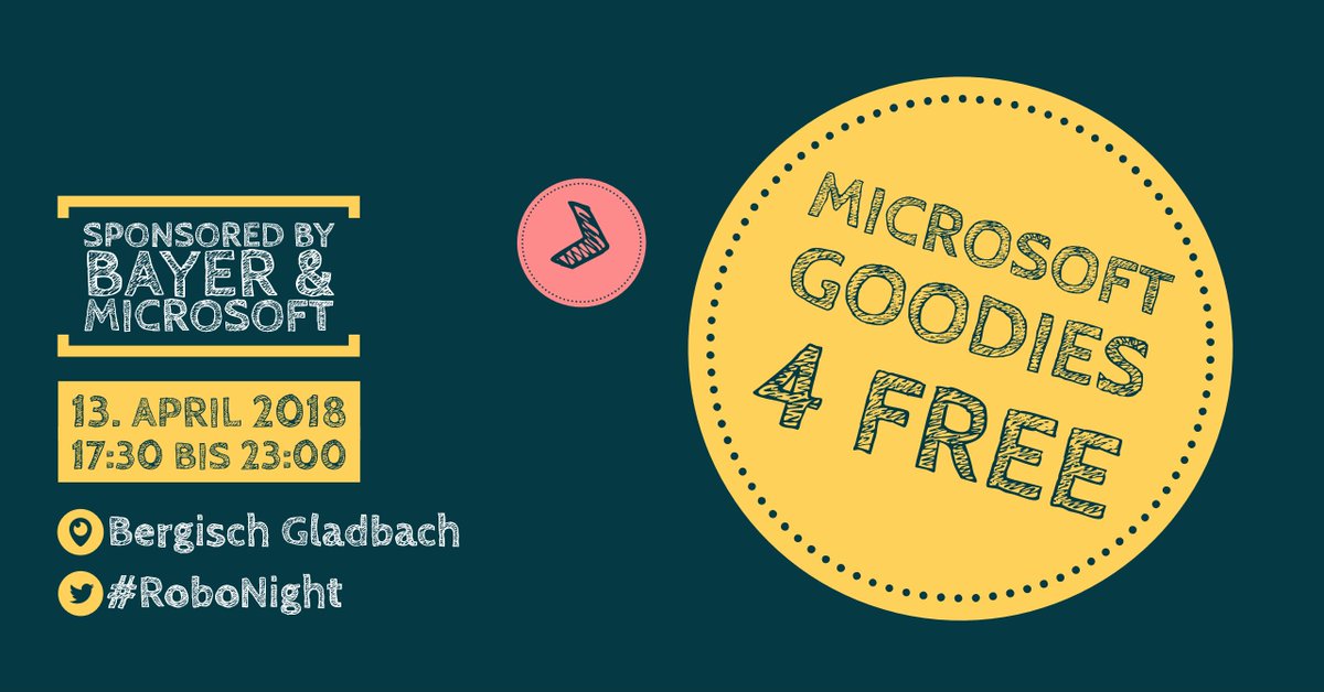 LennartWoermer's tweet photo. Was, wenn nicht die berühmten #Goodies von #Microsoft, kann zur Anmeldung zur #RoboNight begeistern? ❤
https://t.co/tfHMNMYSji
@KayGiza @chris_soellner @MspWest @MSFTImagine https://t.co/3hV9OW7tV1