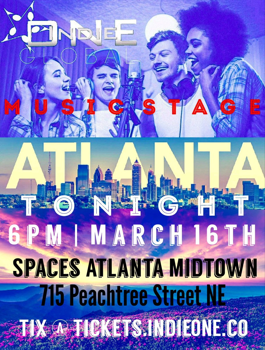 ScorpioMusicGrp's tweet photo. TONIGHT || @IndieONEGlobal Kicks Off #IndieGoGo Funded #IndieONEGlobalMusicStage: Summer Music Series || Friday, March 16th || #IndieONEGlobalMusicStage @ Spaces Atlanta || powered by @IndieONEGlobal &amp; #IndieGoGo|| Tix https://t.co/yiW8bh6uiC #Media https://t.co/m9HSXlgez0