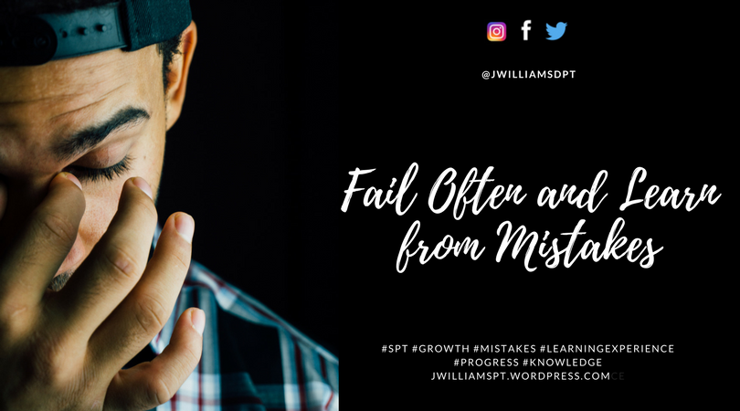 jwilliamsdpt's tweet photo. Fail often... Something I do A LOT as a PT student, which allows me to become a better future clinician. I cannot stress this enough to Pre-PTs as with every success, comes with 10X as many failures and mistakes!!!
#LearnExperience #Mistakes #Success #Progression https://t.co/hru9pAXGEj