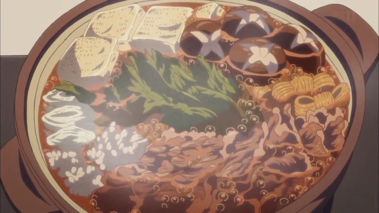 おちさん 通常運行 ゆるキャン 第11話 クリキャン より 今週は飯テロづくし 笑 厚切りベーコン スモア すき焼き からの トマトすき焼き 締めは チーズパスタ ほんと あおいちゃんは料理上手やねぇ Yurucamp T