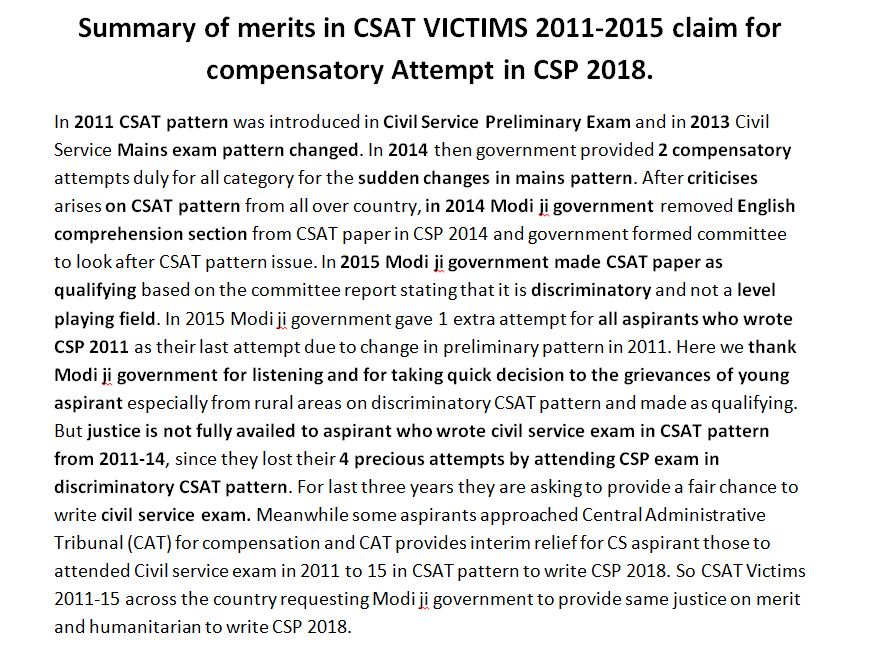tutypsp's tweet photo. @DrJitendraSingh ji Kindly listen to #csatvictims 2011-15 grievances and help them on merit and humanitarian to get compensatory attempt #extraattemptin2018 to write Civil service Exam 2018. https://t.co/ALcDrmrCF8