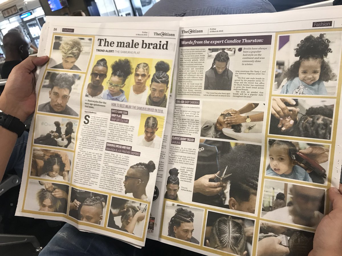 CandiandCoSalon's tweet photo. #malebraids spotted in The Citizen. Buy it today to check out the new hair trend that’s taking over #braids #ownit https://t.co/mPyZJAy8Fm
