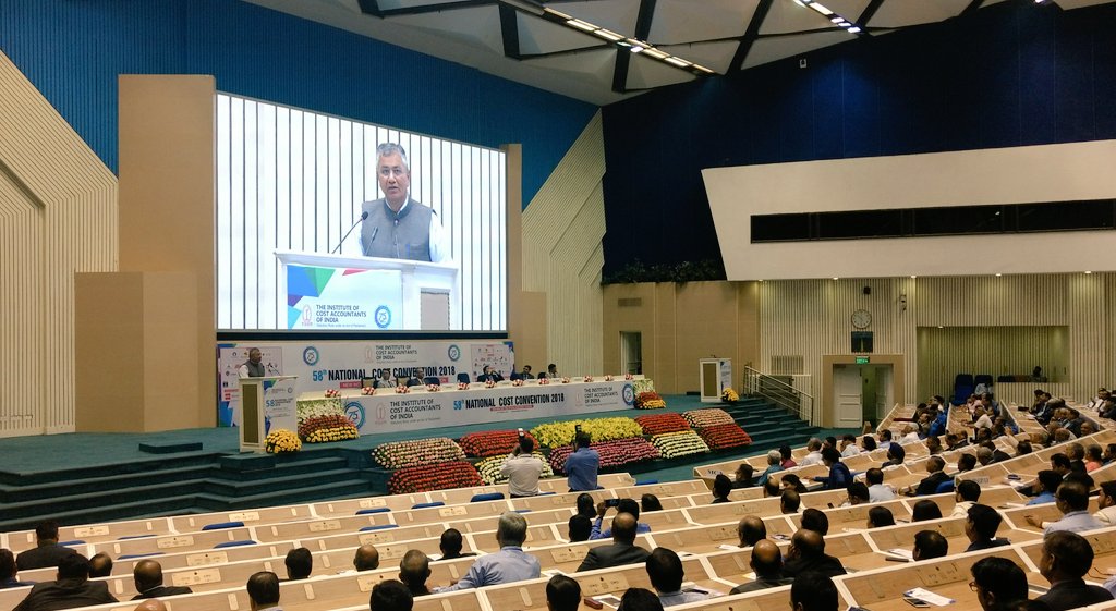 ppchaudharybjp's tweet photo. "Cost Management Professionals (CMAs) will play an instrumental role in building a #NewIndia by 2022. The theme of the #NCC2018 by @ICAICMA is in line with vision enunciated by PM Shri @narendramodi ji."- Addressing the National Cost Convention 2018 in New Delhi today. https://t.co/aRAiDhrka5