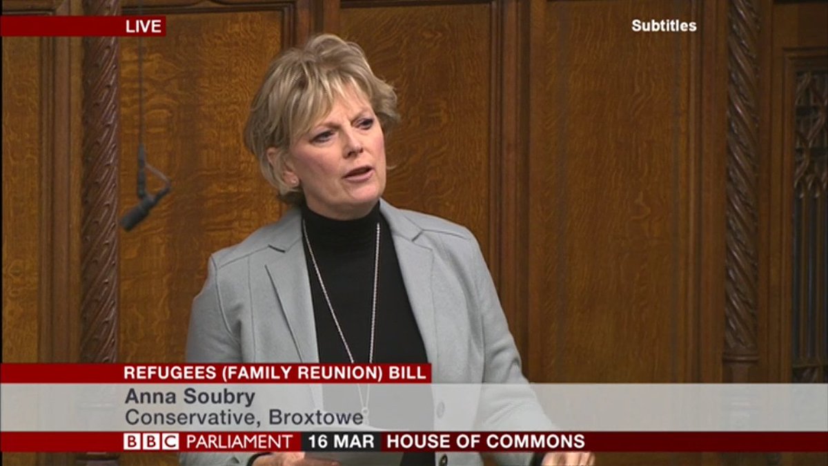 refugeecouncil's tweet photo. Refugees do not choose to leave their lives, jobs and homes, says @Anna_Soubry, they are forced to by war and conflict: "They are human beings who fled abominable circumstances" #FamiliesTogether https://t.co/faLl9PWluV