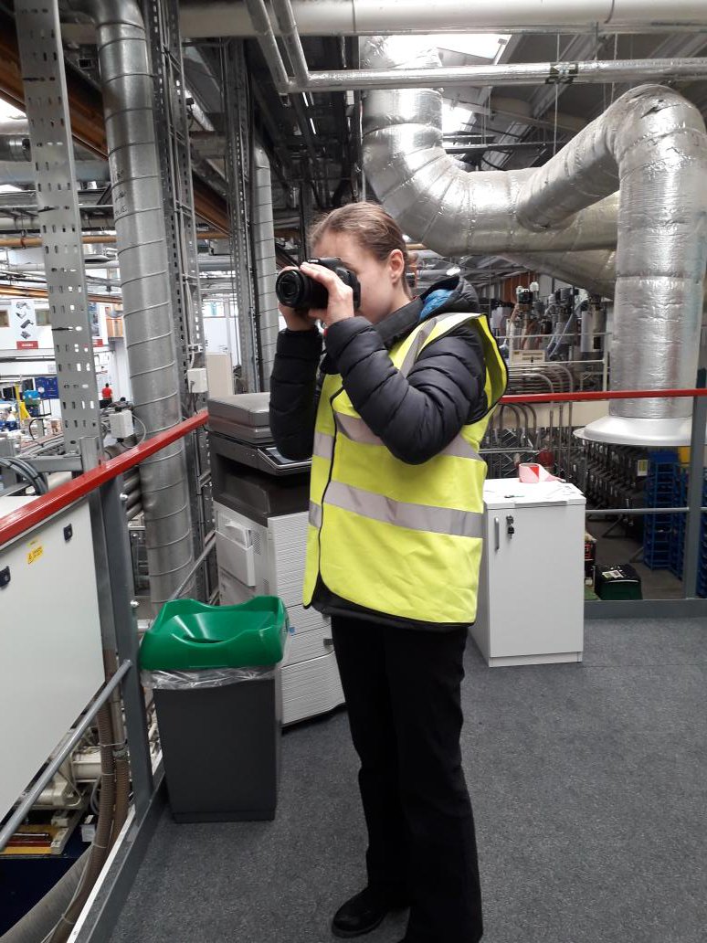 Harriet using her photography skills whilst on placement at Southco 📷📷