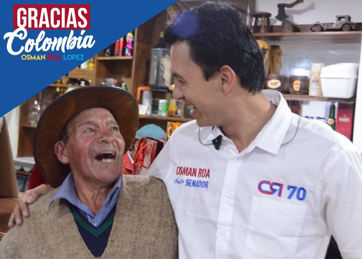 OsmanRoaJr's tweet photo. Gracias por creer en mis #SietePropuestasCeroCorrupción seguiremos trabajando por la equidad de #Colombia https://t.co/LvgZ3bjns4