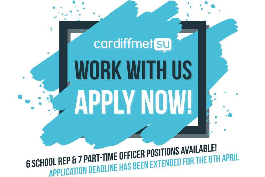 CardiffMetSU's tweet photo. Want to work with us? 👀 We have 6 School Rep &amp; 7 Part-Time Officer positions available! For more information visit our website 👉  https://t.co/4iUnqzom3P https://t.co/UQzHUJ7dUZ