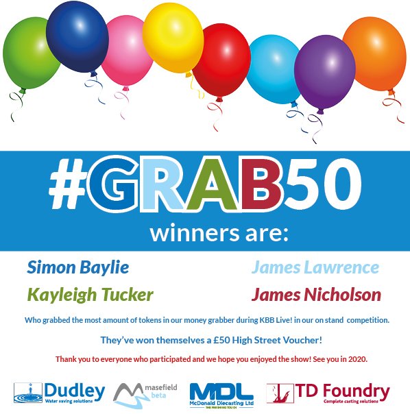 MDL1930's tweet photo. We know those who attended @kbblive are wondering who #won a £50 High Street Voucher with our on stand #GRAB50 competition? We finally have our winners! Congratulation to the following: Simon, James, Kayleigh and James for grabbing the most tokens during our show! #happyspending https://t.co/oSjSjvKSPK
