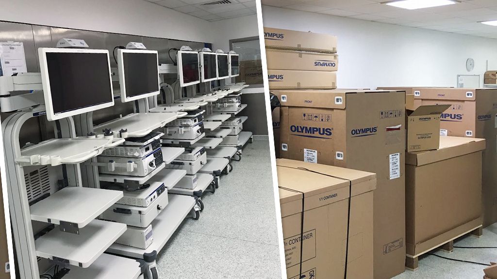 OlympusMedUKIE's tweet photo. Olympus' Field Service Engineering team have just installed 6 new CV-290 endoscope camera systems, including a #ScopeGuide @CUH_NHS #Addenbrooke's hospital #MedTech #Innovation #Endoscopy https://t.co/p9N8MuivA9