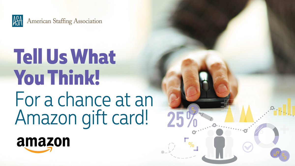 AugustaStaffing's tweet photo. The American Staffing Association is wanting to hear from current and past temporary employees. Tell them what you think and you could win an Amazon gift card! https://t.co/8ccLWyuZku https://t.co/IwrD7mm1rR