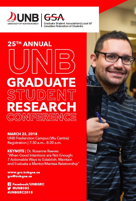 Next Friday is the 25th Graduate Research Conference!! #UNBGRC2018 <a href="/UNB/">UNB</a> <a href="/UNBResearch/">UNB Research</a>