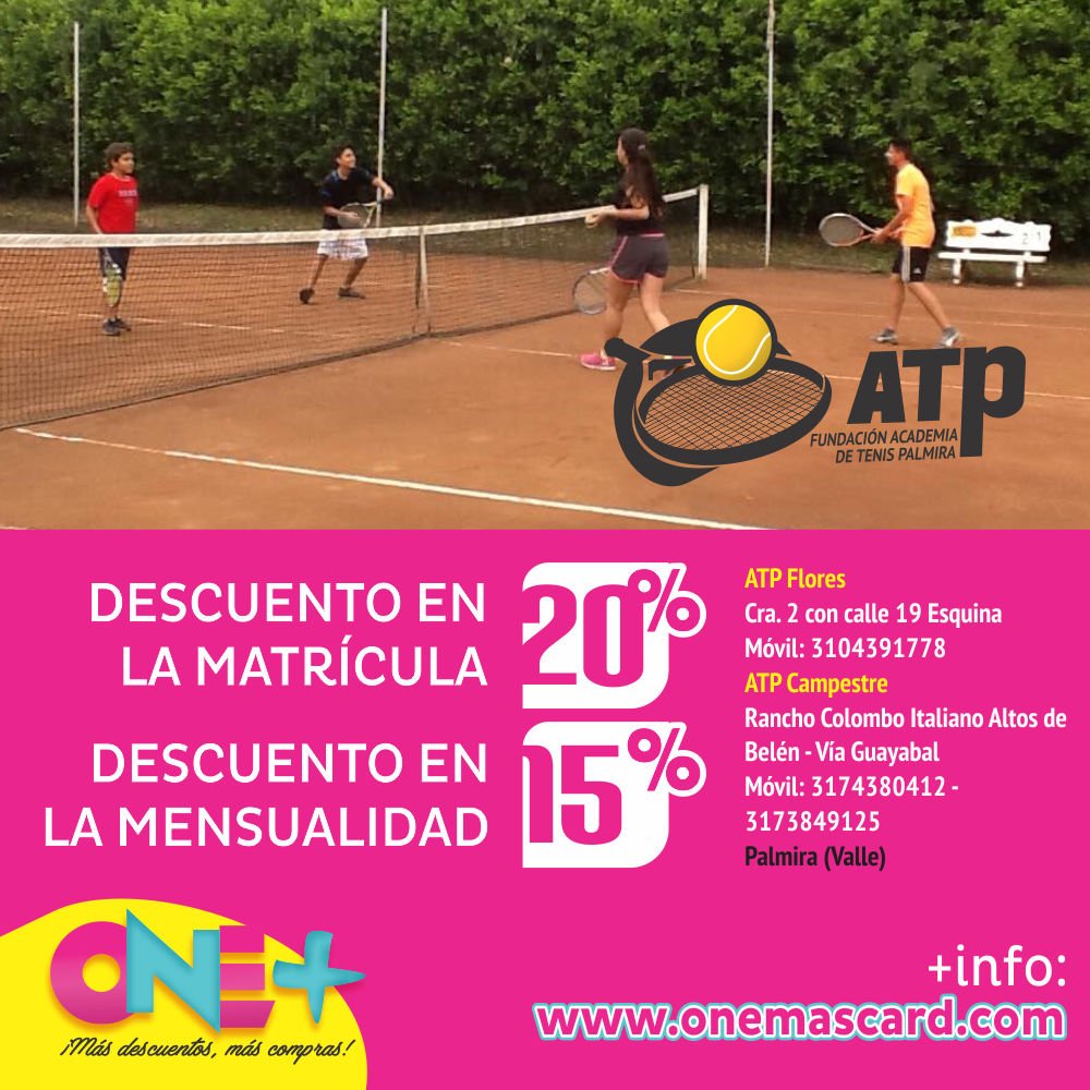 onemascard's tweet photo. Aprende, practica, juega y diviértete Jugando Tenis en #atppalmira Cra.2 Cll.19 Esq. Móvil: 3104391778 #OneMasCard https://t.co/Yb4SGQyCzl https://t.co/HGrHpJjV2x #deporte #fitness #pasion #like4like #palmira https://t.co/H0GACrDBKO