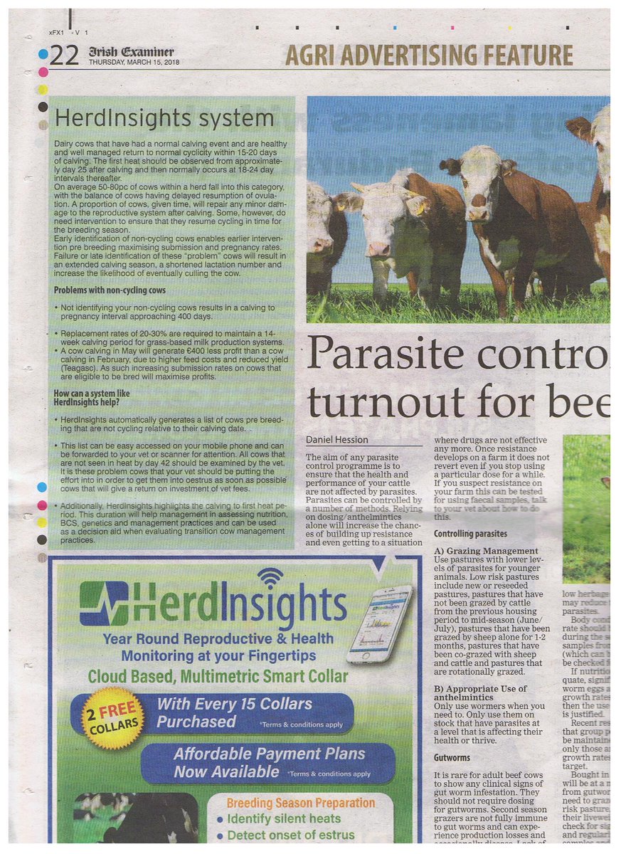 herdinsights's tweet photo. @herdinsights featuring in this weeks Animal Health feature in the @irishexaminer Farming section - providing an overview of the importance of early identification of health issues as we approach the breeding season...#heatdetection https://t.co/LxxQbIJQR6
