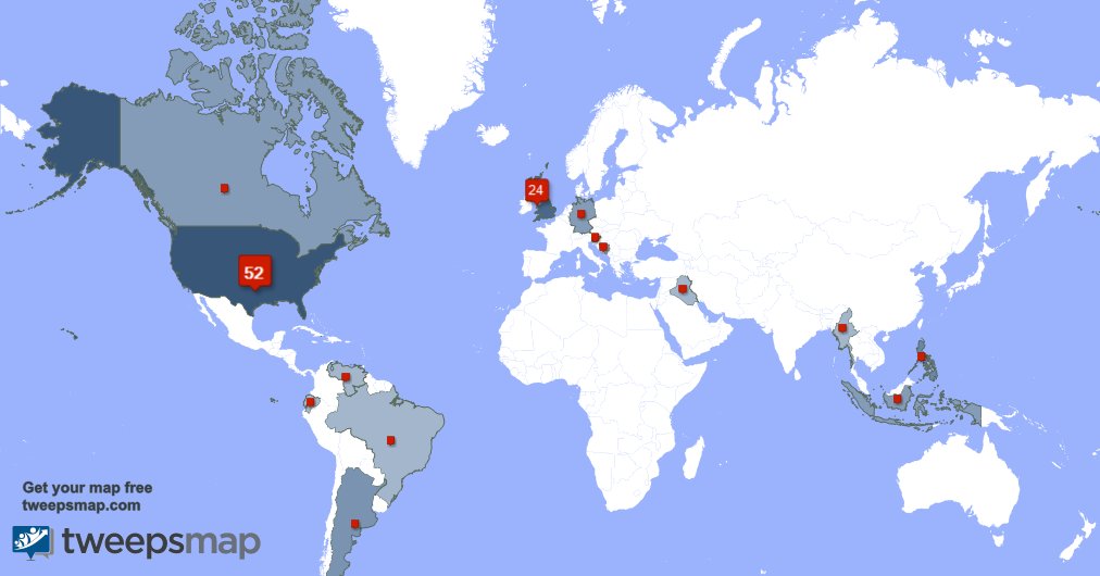 She_rril's tweet photo. My followers live in USA (50%), UK.(23%)... Get your map: https://t.co/PM7OQNEEqY https://t.co/X8yLzo3Upq