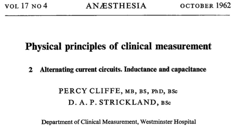 Anaes_Journal's tweet photo. Although part of the FRCA primary exam, understanding inductors, capacitors and AC circuits is not easy. This #ClassicPaper remains relevant today!
Physical principles of clinical measurement, 1962 👉 https://t.co/tBWAbEKu1r
Commentary by P. Magee 👉 https://t.co/DChOTJKwz6 https://t.co/U3wrfMlW5E