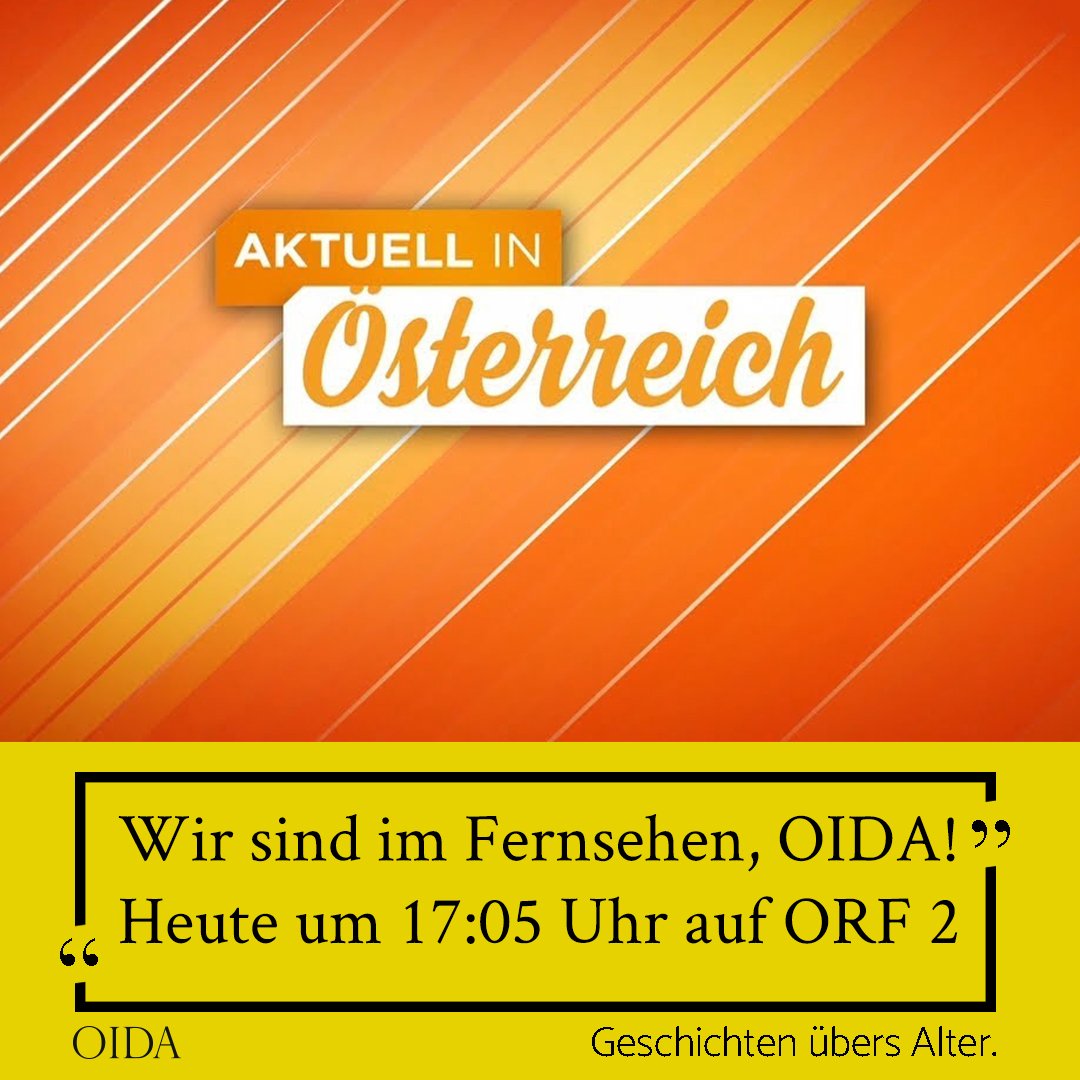 oidaonline's tweet image. In der ORF-Sendung "Aktuell in Österreich" sind heute ab 17:05 @florianklenk und OIDA-Chefredakteurin @OliviaOlivve zu Gast im Studio und erzählen der Welt, was OIDA ist. #OIDA #geschichtenübersalter #multimediaproject #StayTuned #SpreadTheWord
