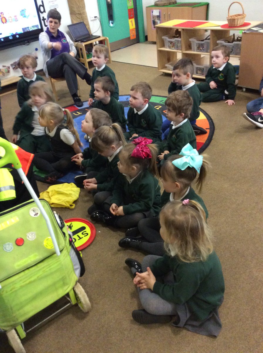 Willow_Meithrin's tweet photo. After a visit from Mrs Tufty to the Afternoon Nursery we have a new Lollipop Lady and a new Lollipop Man. We now all know the importance of road safety. @WillowtownPri #RoadSafety https://t.co/EAYafHhfkr
