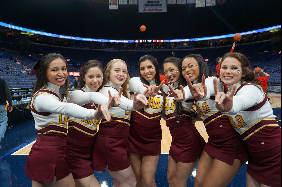 NCPCheer's tweet photo. So excited for our alum, Kaitlyn, as her Loyola Ramblers advance to the second round 🎉 https://t.co/SAbz2PCRfh
