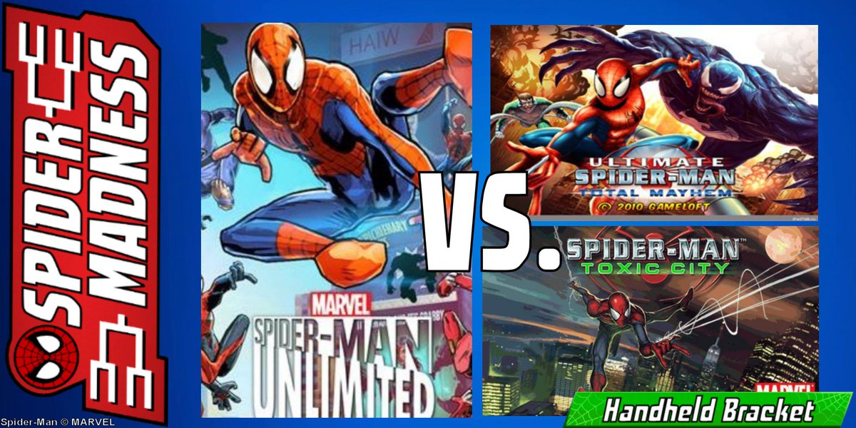 cbake76's tweet photo. 4 POLLS, THIS THREAD!
#SpiderMADNESS MATCHUPS #17-20
Two old games, same #SpiderMan branding.
@Gameloft isn’t just @SpiderManUNL.
Web of Shadows was a 2D platformer on PS2/PSP.
More Spidey 2 games! Flip-phone action! Motion controls! #Sidetalkin’!
https://t.co/r4HrMjEIu0 https://t.co/aWK4OUApZn