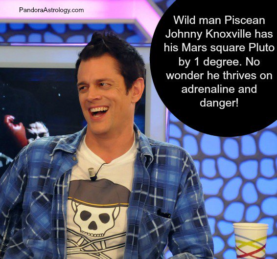 pandoraastro's tweet image. #Piscean #JohnnyKnoxville #Mars #Pluto