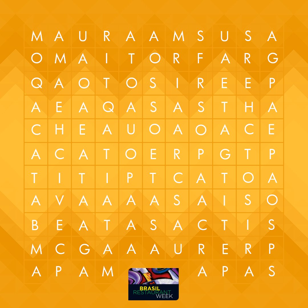 Todo mundo já brincou com Caça Palavras, né?!

Então vamos fazer um jogo! O nome que você achar vai ser o seu primeiro pedido na 11ª Edição RW de POA. Valendo :D