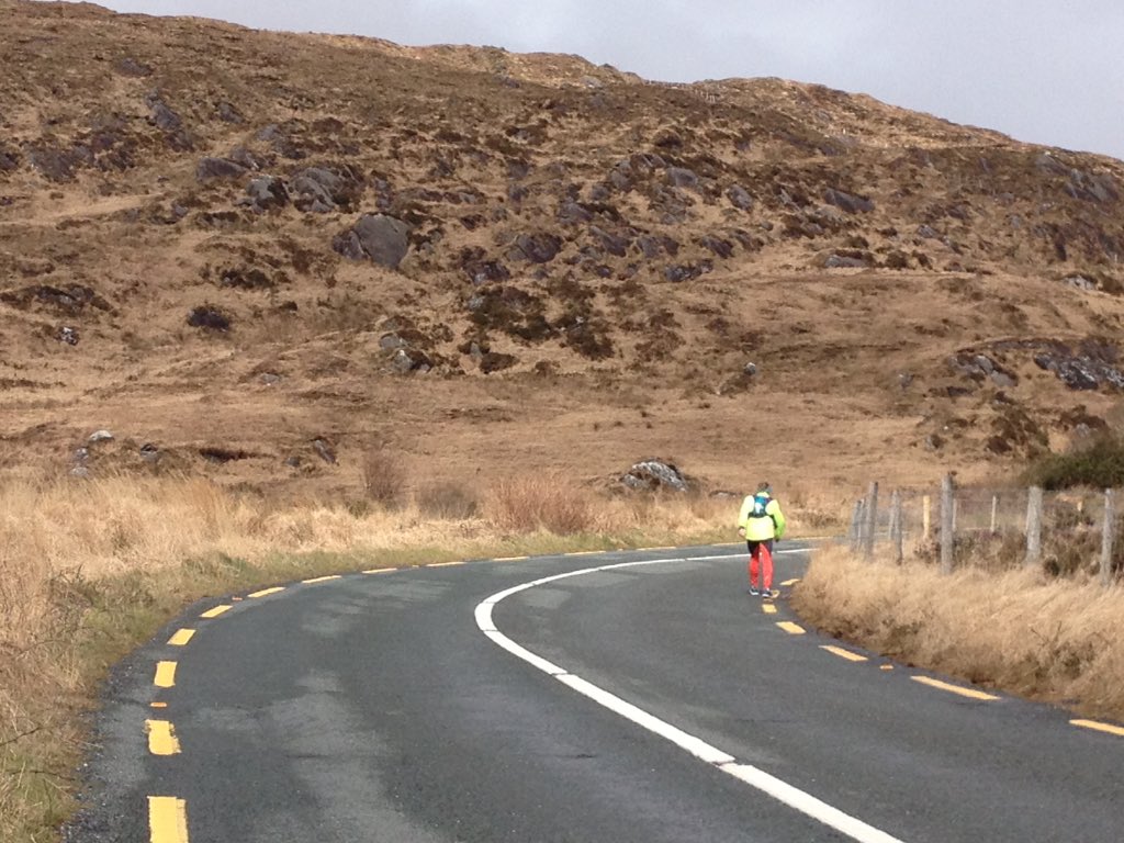 todayInIreland's tweet photo. The loneliness of the long distance runner. Mary Hickey, running since Jan 1st, for #RNLI 😍 #RNLILapOfTheMap @RNLILapoftheMap 🍀🍀🍀🍀@PresidentIRL https://t.co/HJ6kg0l8DR