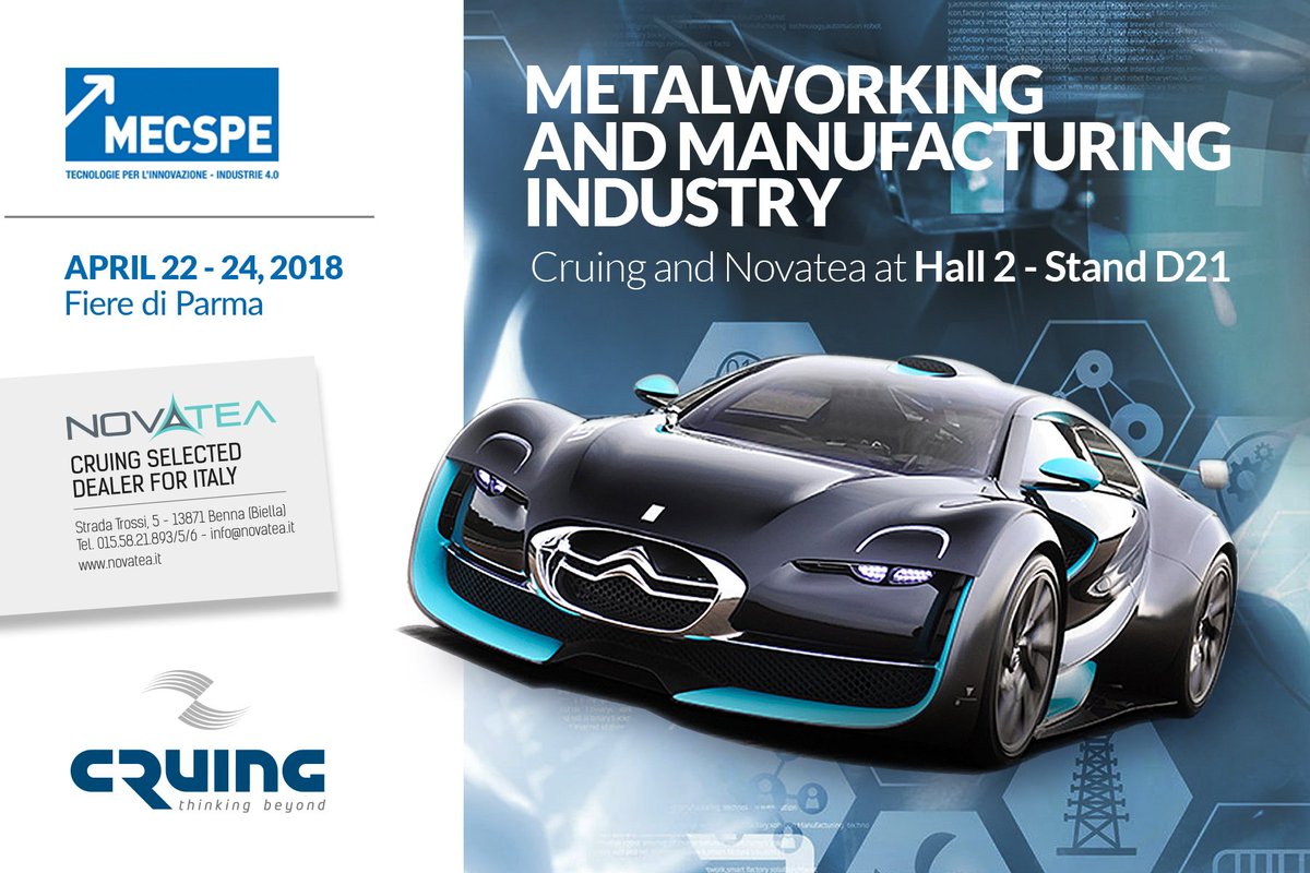 CruingItaly's tweet photo. @MECSPE (April 22-24, Parma) togheter with Italian Distributor NOVATEA, we'll exhibit our range of standard &amp; special #PCD and #carbide #tools for #Composite and #Metalworking at Hall 2 - Stand D21
#drills #endmills #reamers #automotive #aerospace #industry #innovation #Italy https://t.co/TQVxjsTrZQ