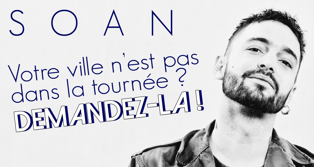 ddsconcert's tweet photo. Participer à la mise en place de la tournée de @SoanPerso en proposant la ville où vous rêverez de le voir passer. Cliquez sur ce lien 👉 https://t.co/MIIifqQkBN https://t.co/PwSDKWYYGo