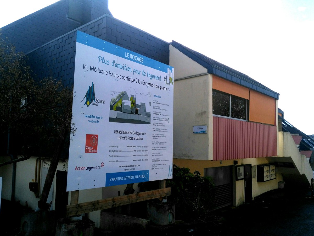 MeduaneHabitat's tweet photo. @MeduaneHabitat  réhabilite les 34 #logements du Bocage, en centre-ville de @Laval_la_Ville . #plusdeconfortpourleslocataires 
#travaux #Residentialisation #hlm https://t.co/BWYRPd4uLN