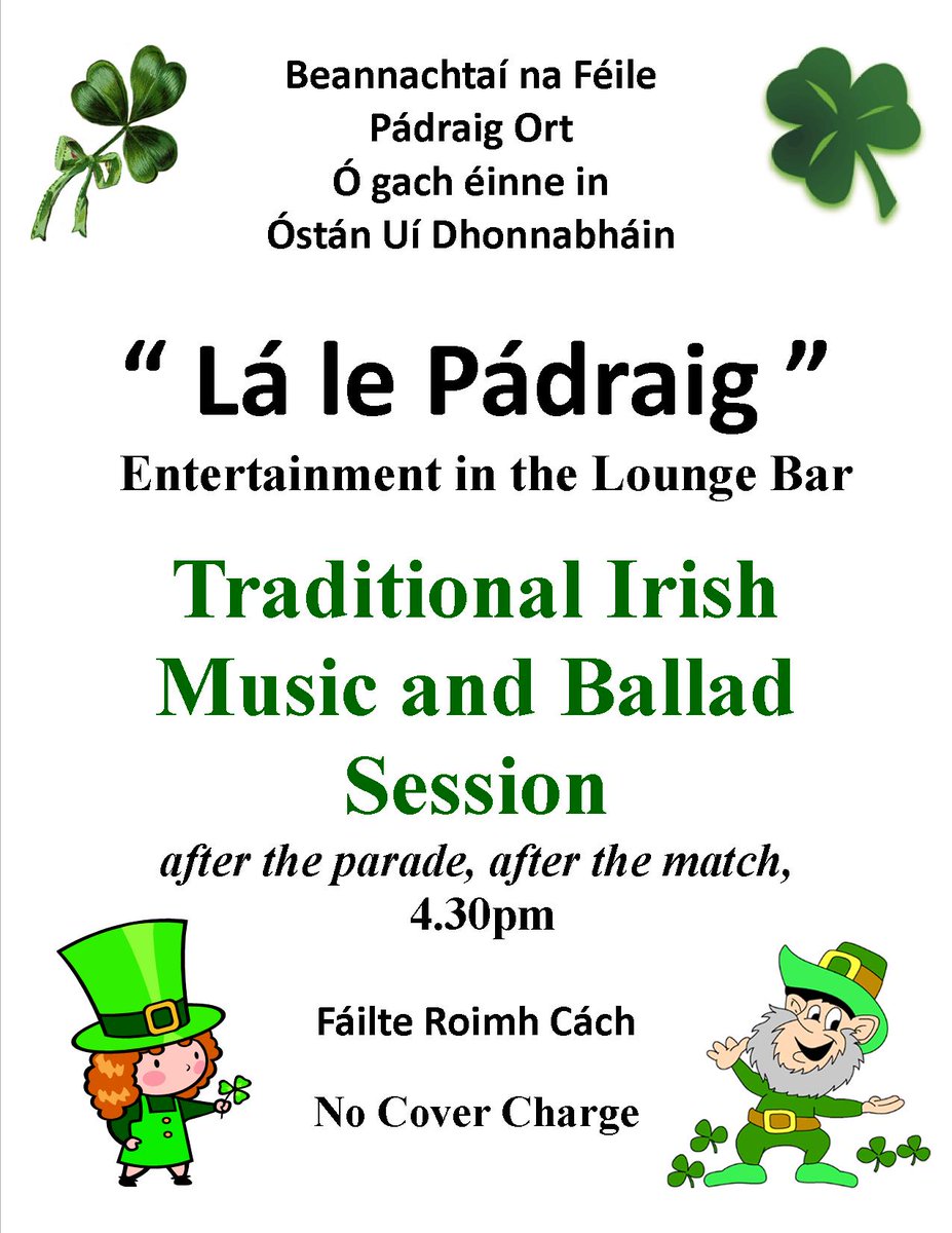 ODHClonakilty's tweet photo. Join us in the Front bar tomorrow after the Parade, England v Ireland in the Rugby! and then Trad Session after! All Welcome! #StPatricksDay  #WildAtlanticWay #Clonakilty #Ireland https://t.co/QDYpcnwU0N