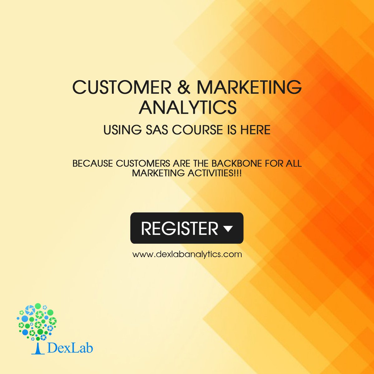 Dexlabanalytics's tweet photo. Want to kick off a career in customer and marketing analytics? Get yourself SAS certified and enhance your diversification and marketability as an analyst.
Enroll Now - https://t.co/qJ4MYTLoE3
#MarketingAnalytics #SAScourse #BigData #socialmedia #india #course #Gurgaon https://t.co/r8meH2ivUM