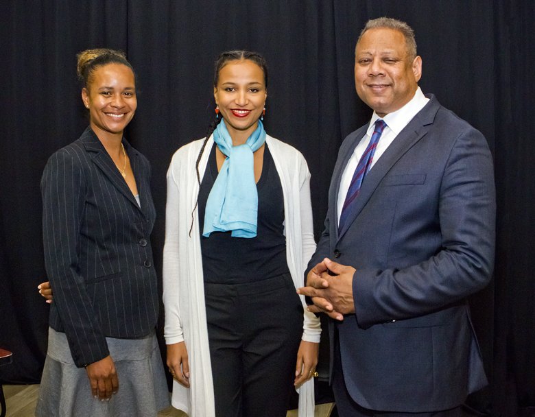 BdaGovernment's tweet photo. Last night international guest speaker Minna Salami - a UK writer, blogger &amp; speaker - spoke at a public forum on Sexual Harassment in the Workplace &amp; Sensitivity Towards Sexual Orientation in the Workplace. Ms Salami was invited to BDA by Minister Brown who was there last night https://t.co/ix1vecg6bg